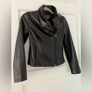 VINCE Black Leather Jacket Kids Large. Beautiful! Rarely worn. Sz Kids Large